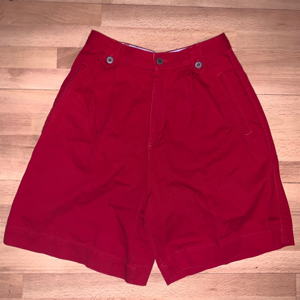 80s Vintage Liz Claiborne Red Bermuda Hot Shorts